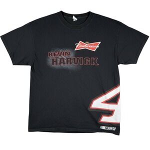 Vintage Kevin Harvick T Shirt‎ Mens XL Black Graphic Print NASCAR Beer Racing